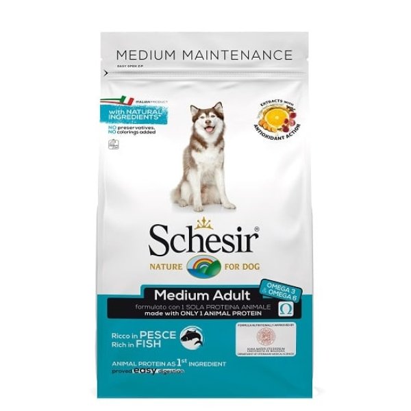 Schesir Dog Medium Adult Fish 3Kg